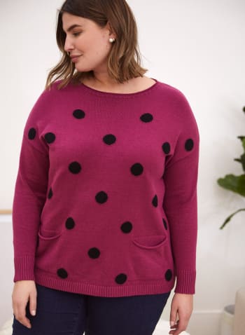 Sweater With Large Polka Dots, Assorted