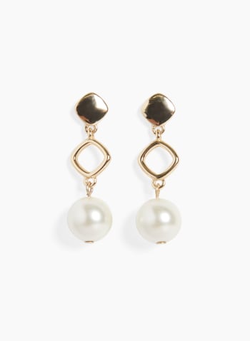 Pearl Detail Dangle Earrings, Pearl