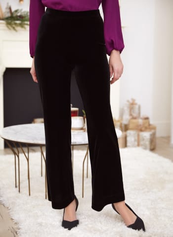 Modern Fit Velvet Pants, Black
