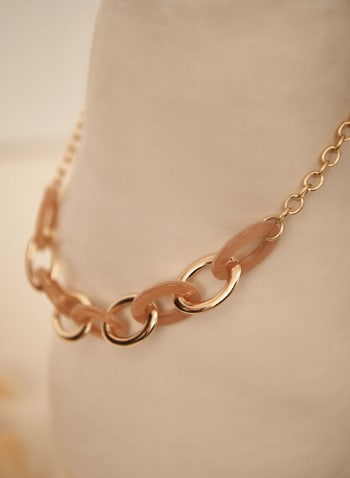 Oval Link Chain Necklace, Off White