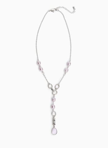 Pearl & Pendant Y Necklace, Lilac