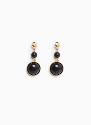 Tiered Dangle Earrings, Black Pattern