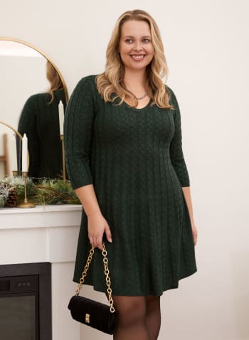 Cable Knit Sweater Dress, Meadow