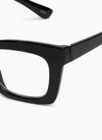 Wide Frame Reading Glasses, Black