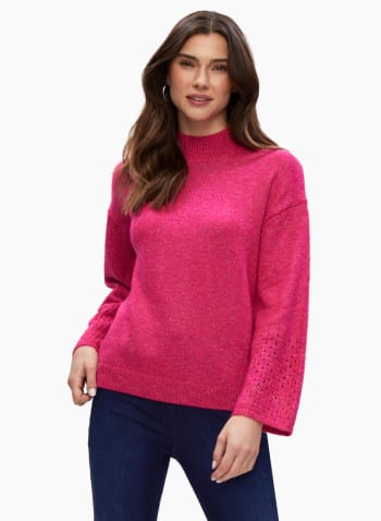 Mock Neck Sweater, Pink