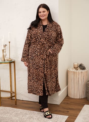 Leopard Print Robe, Mushroom Mix