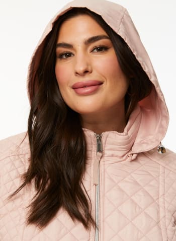 Diamond Quilted Raincoat, Pink