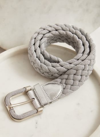 Braided Belt, Silver