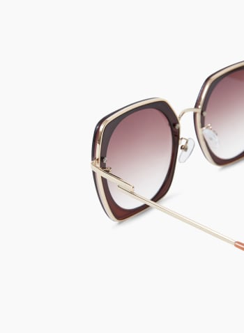 Oversized Wire Frame Sunglasses, Coconut