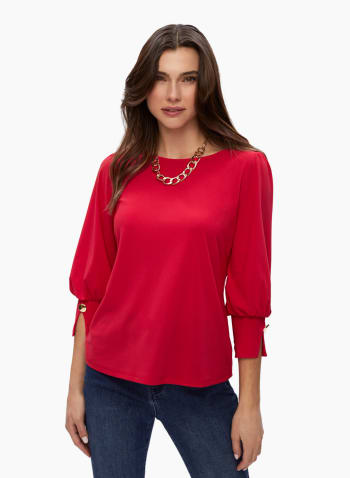 3/4 Sleeve Top , Red