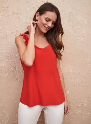 Camisole ruchée, Rouge