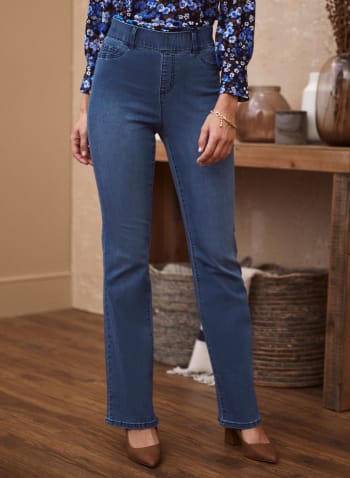 Pull-On Bootcut Jeans, Blue