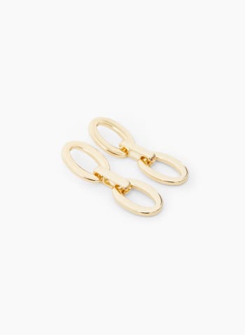 Oval Dangle Earrings, Gold