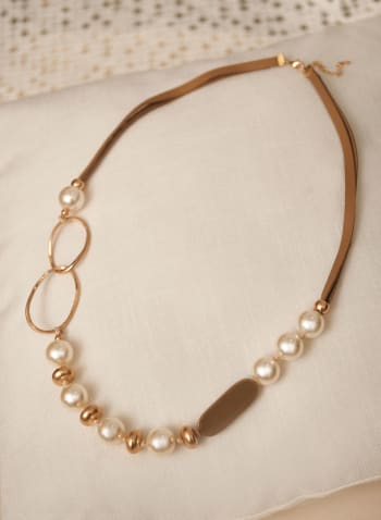 Pearl & Resin Insert Necklace, Off White