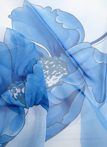 Floral Print Scarf, Royal Blue