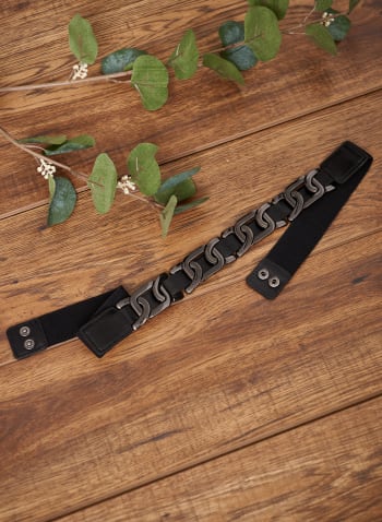 Chain Link Detail Belt, Black