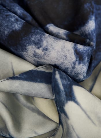 Foulard à motif abstrait de vagues, Bleu