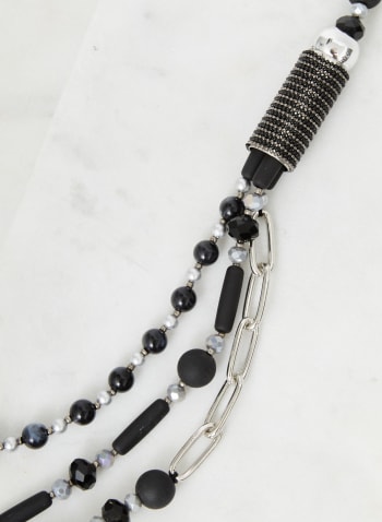 Triple Row Necklace, Black
