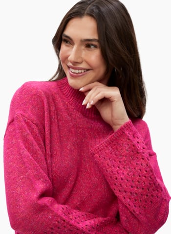 Mock Neck Sweater, Pink