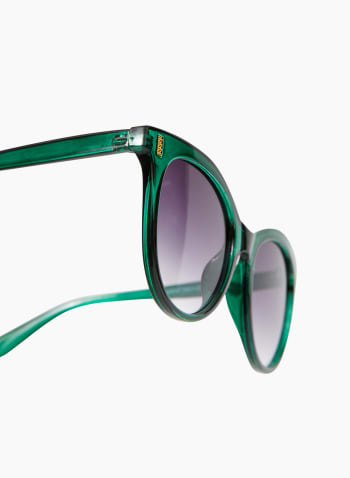 Gold Metallic Detail Sunglasses, Green