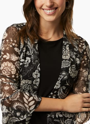 Paisley Print Cover-Up, Black