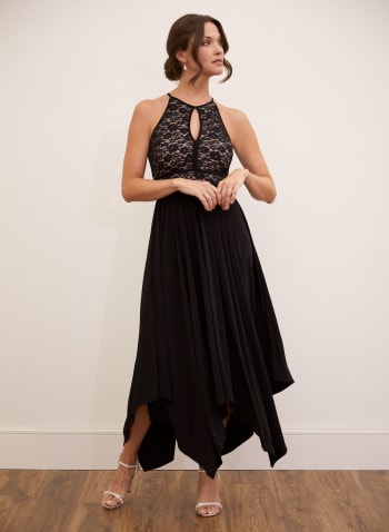 Lace & Sequin Dress, Black