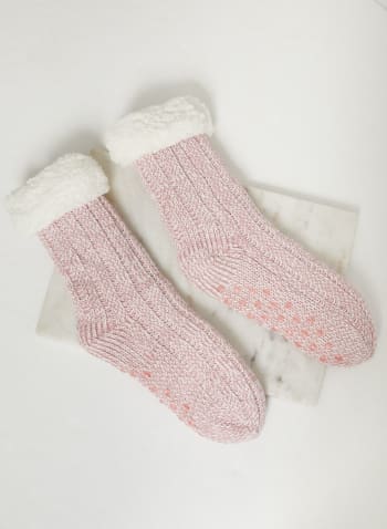 Cozy Chenille Knit Socks, Pink