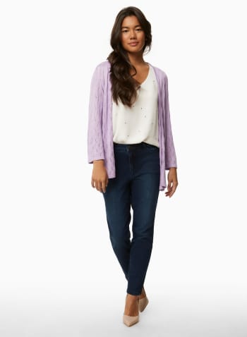 Open Front Cardigan, New Sweet Orchid