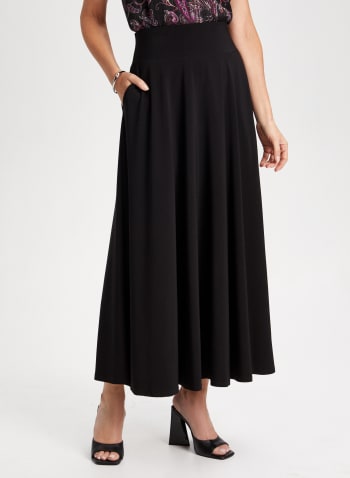 Pull-On Maxi Skirt, Black