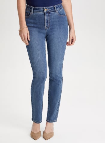 Essential High Rise Slim Leg Jeans, Indigo Blue