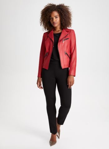 Zip Detail Faux Suede Jacket, Teaberry