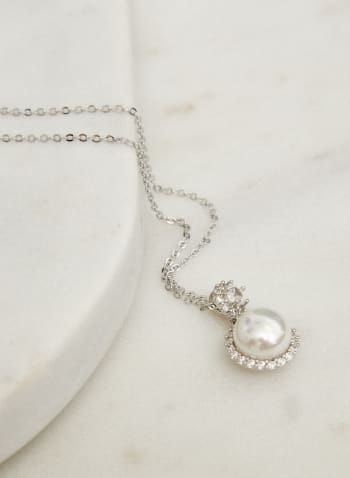 Pearl Pendant Necklace, Off White