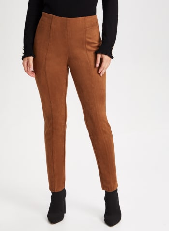 Pull-on Faux Suede Leggings, Tawny