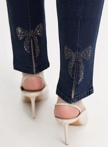 Pull-On Bow Detail Jeans, Light Blue