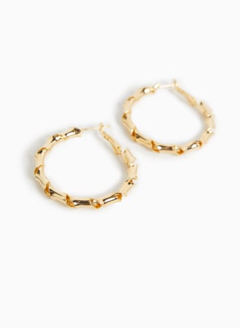 Textured Hoop Earrings, Gold