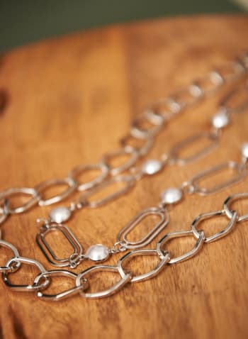 Multi-Strand Chain Necklace, Off White