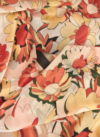 Foulard à motif floral et rayures, Multi