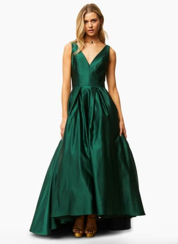 V-Neck Dress, Green