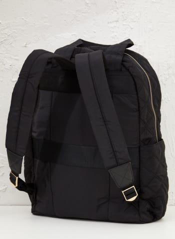 Diamond Quilt Backpack , Black