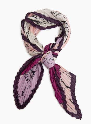 Foulard plissé à motif de roses, Motif violet