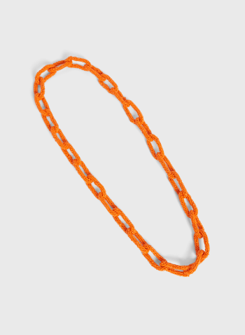 Collier à larges anneaux en perles de rocaille, Orange