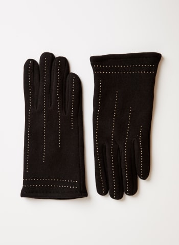 Faux Suede Gloves, Grey