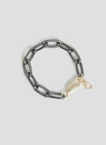 Large Chain Link Bracelet, Charcoal