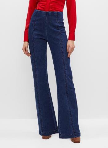 Pull-On Wide Leg Jeans, Blue