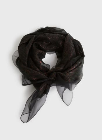 Foulard rectangulaire en soie, Noir