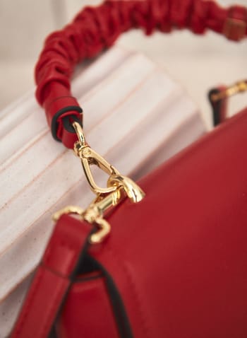 Ruched Detail Handbag , Red