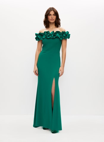 Bardot Neck Dress, Mint Green