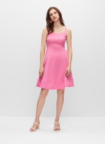 Thin Strap Fit & Flare Dress, Pink