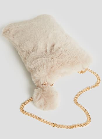 Faux Fur Crossbody Bag, Ivory
