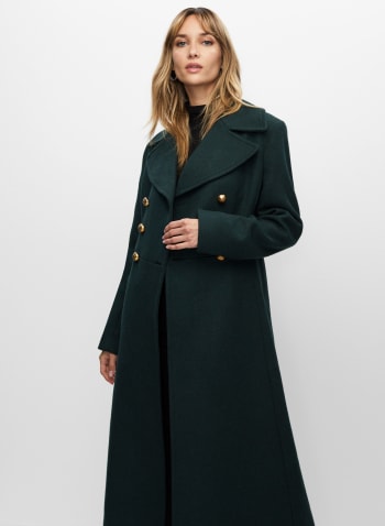 Manteau long en laine mélangée, Vert lime 